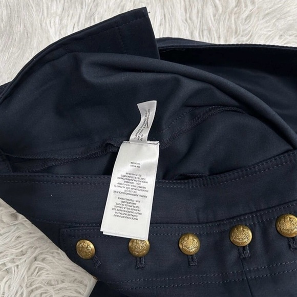 Ralph Lauren Sailor Pants Womens 10 Navy Blue High Waist Wide Leg Button Detail - Picture 10 of 12